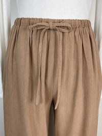 Georgia Pinstriped Wide Leg Pant in Mocha