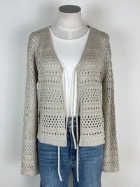 Olivia Crochet Cardigan in Shell