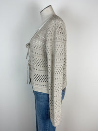 Olivia Crochet Cardigan in Shell