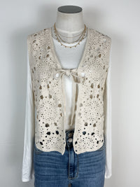 Ivy Crochet Vest in Natural