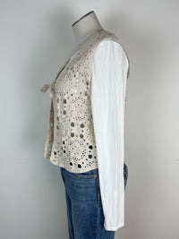 Ivy Crochet Vest in Natural