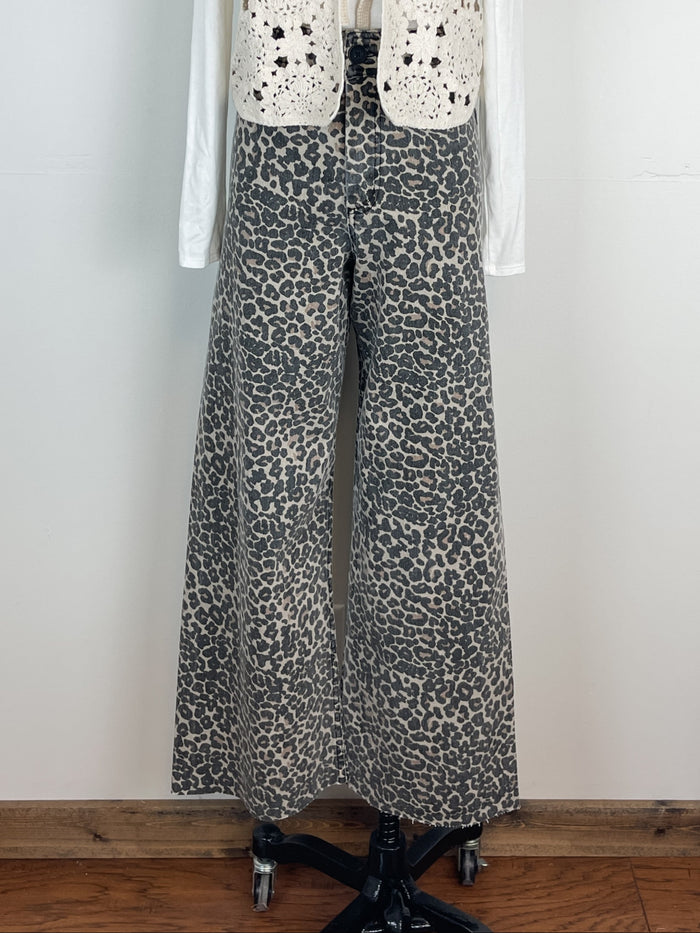 Mya Leopard Print Wide Leg Pant