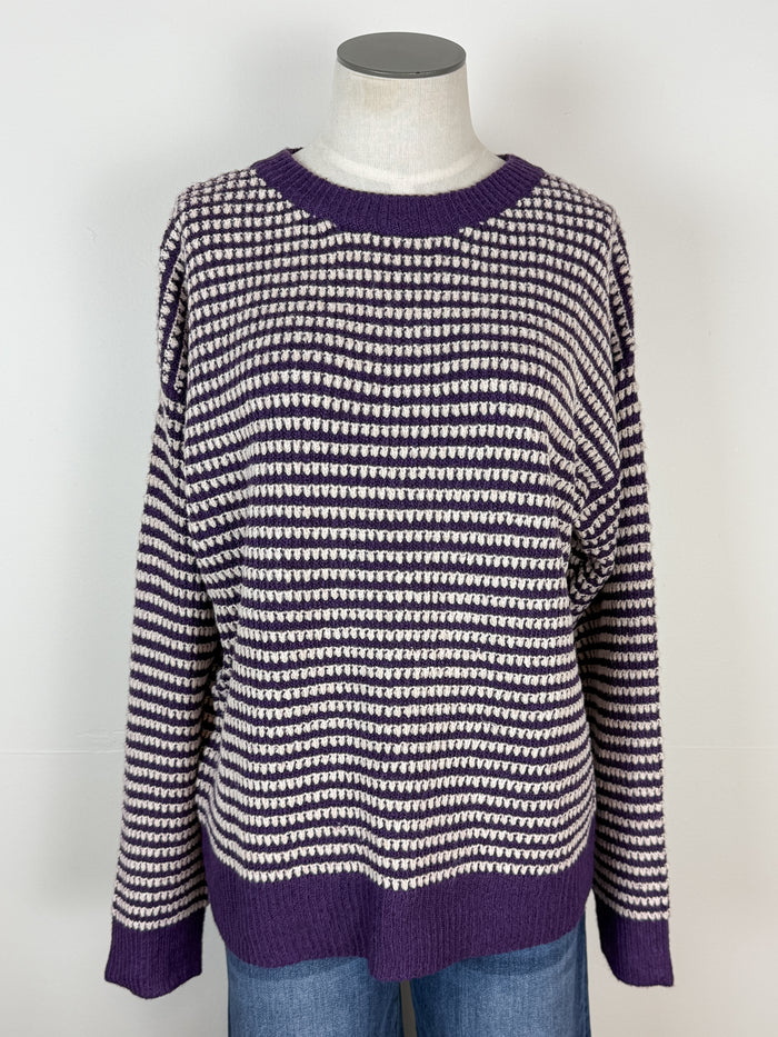Hadley Striped Sweater in Purple