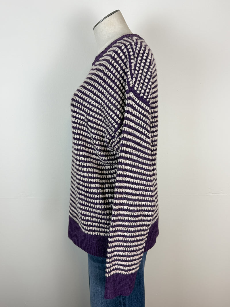 Hadley Striped Sweater in Purple