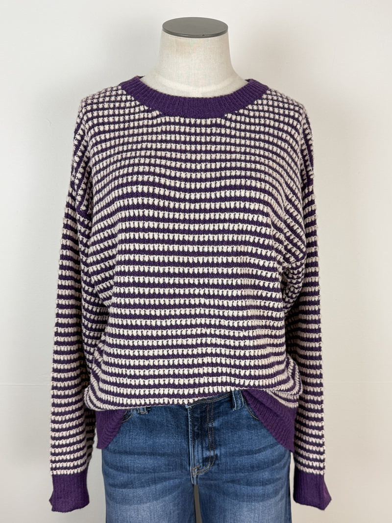 Hadley Striped Sweater in Purple