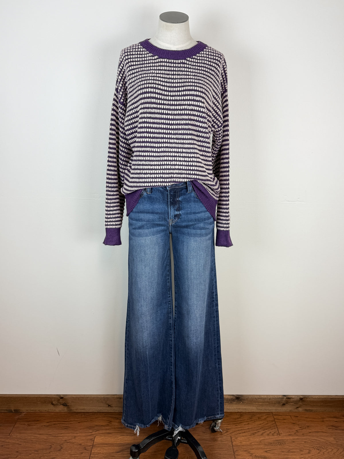 Hadley Striped Sweater in Purple