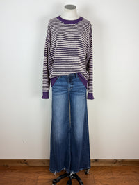 Hadley Striped Sweater in Purple