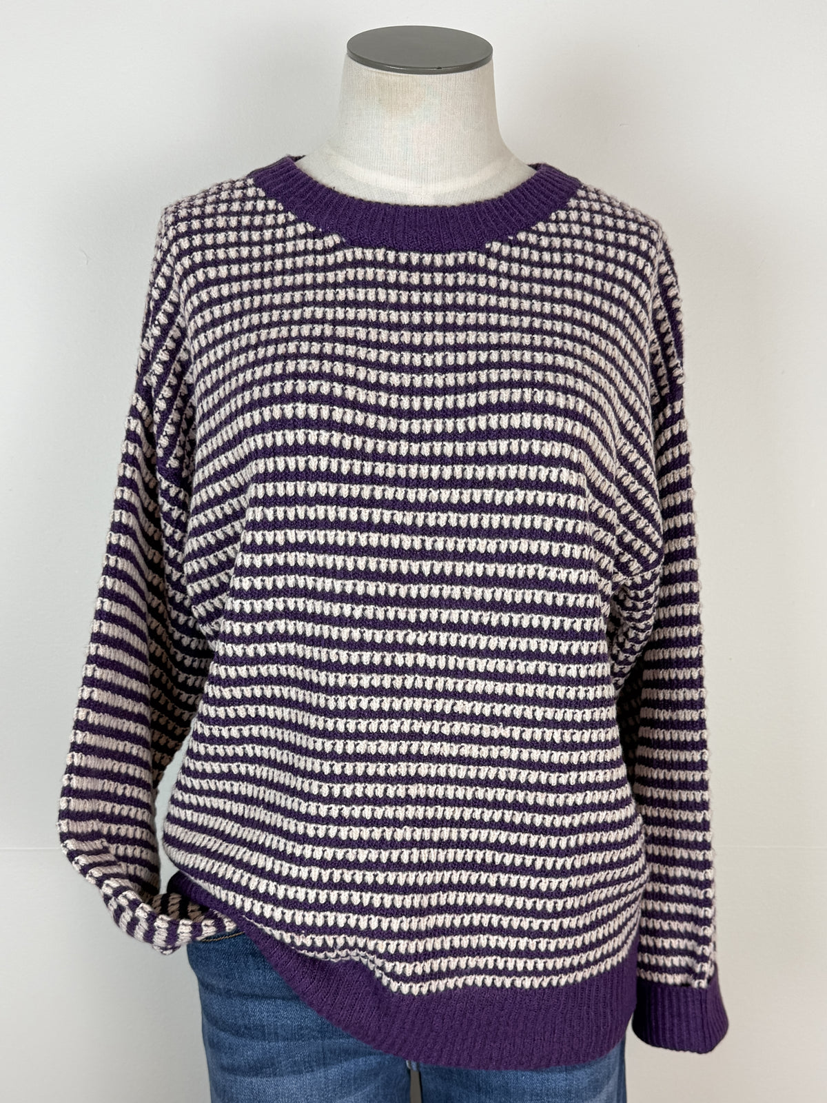 Hadley Striped Sweater in Purple