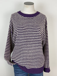 Hadley Striped Sweater in Purple
