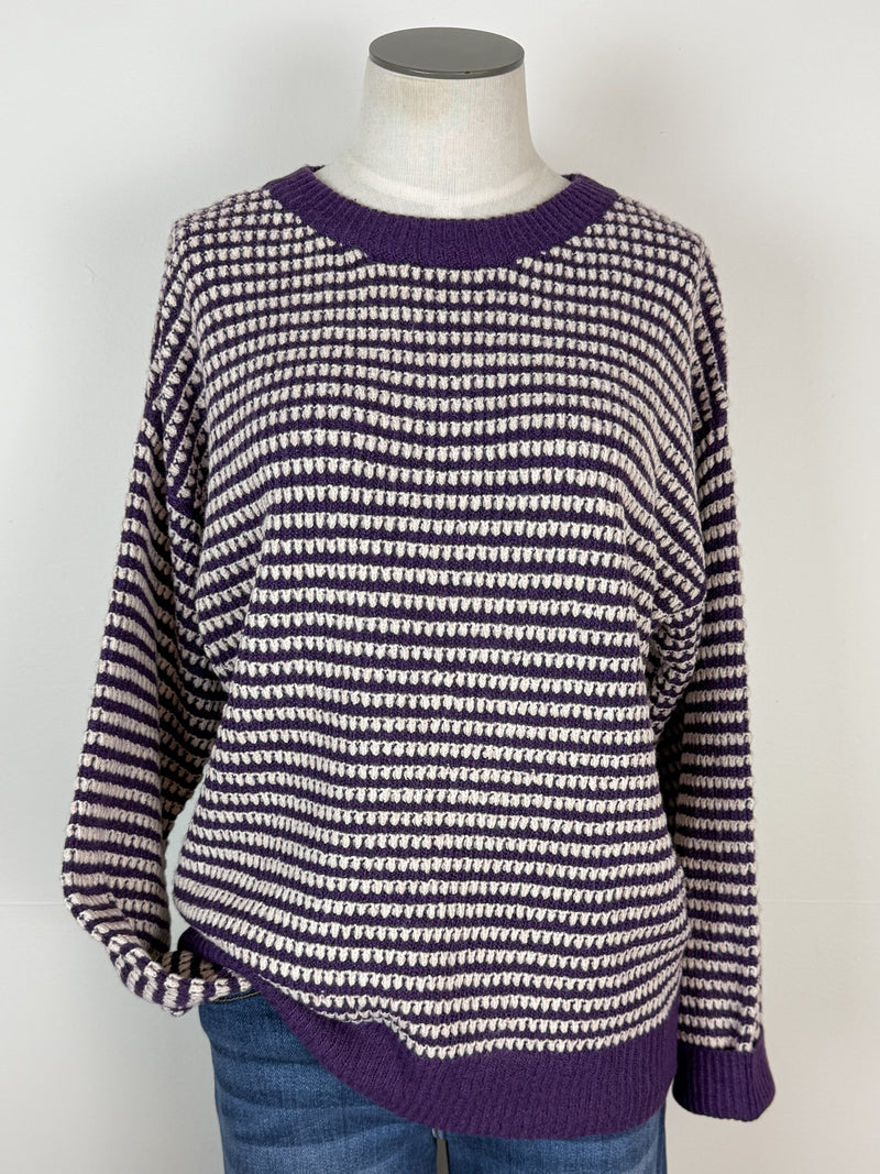 Hadley Striped Sweater in Purple