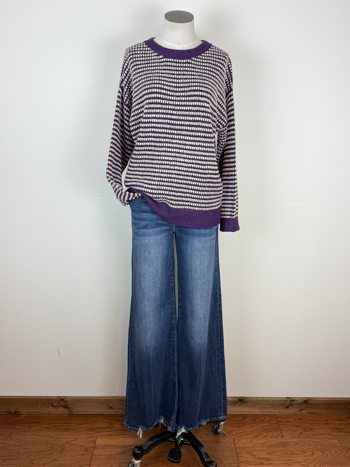 Hadley Striped Sweater in Purple