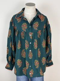 Abigail Blouse in Dark Green