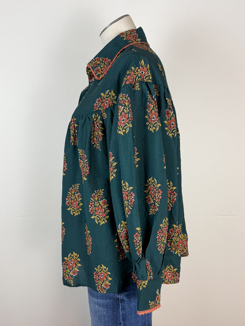 Abigail Blouse in Dark Green