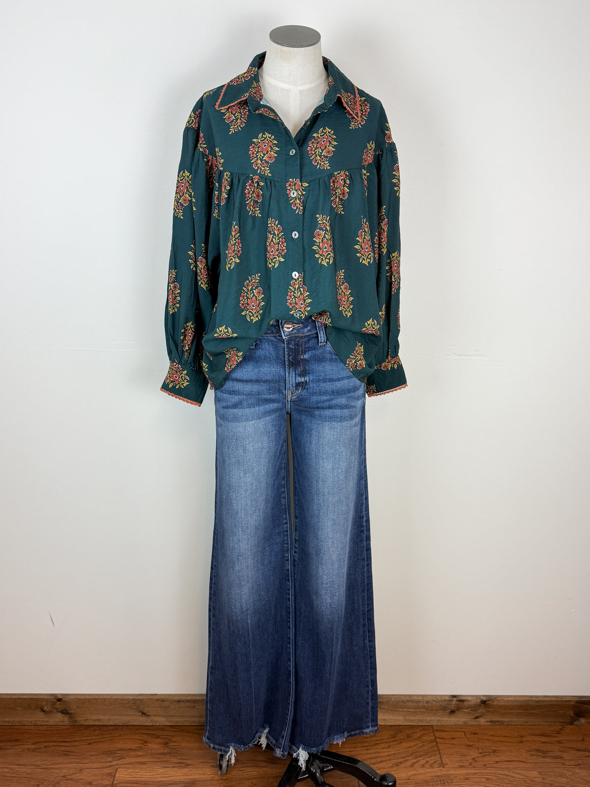 Abigail Blouse in Dark Green