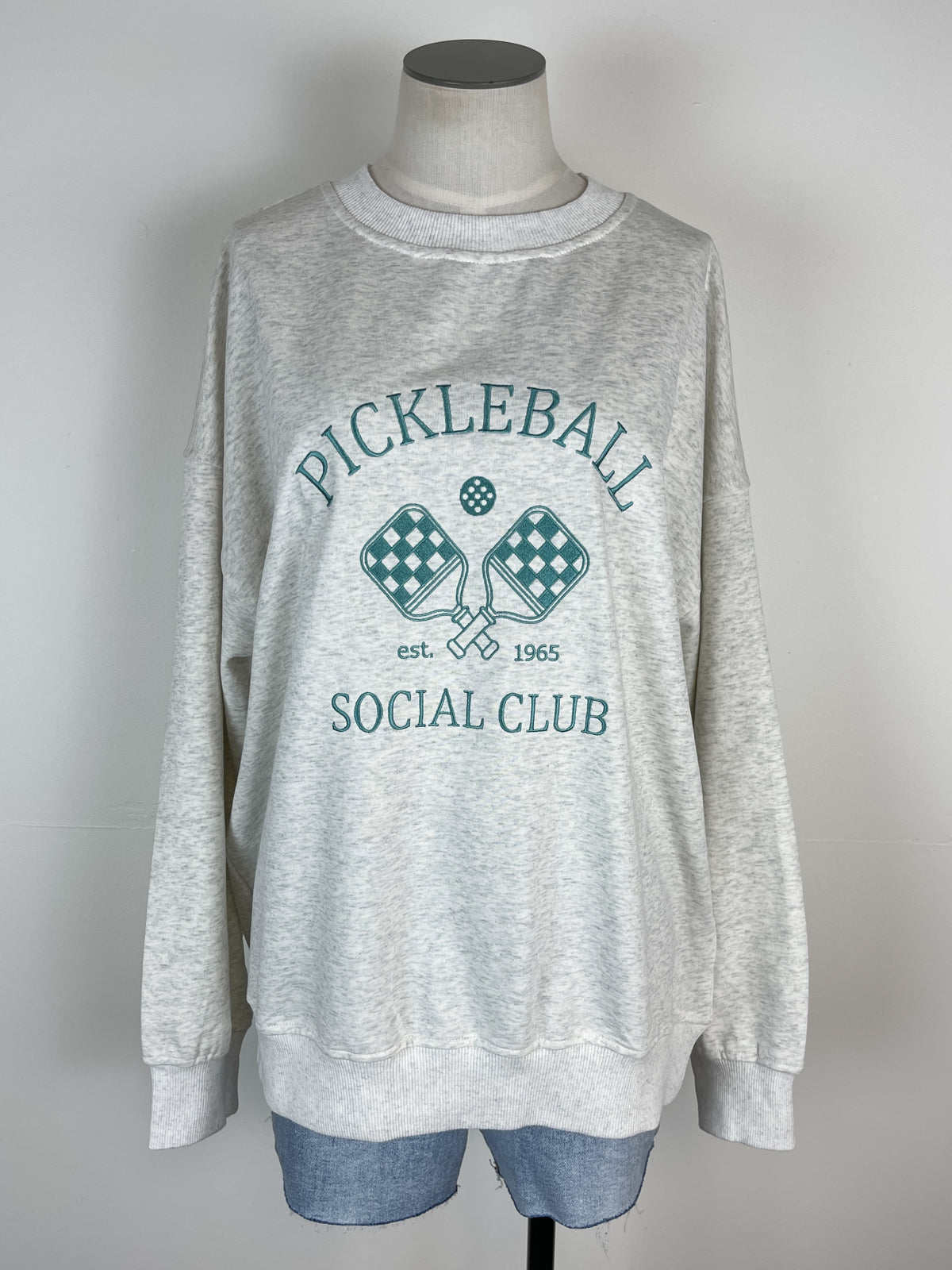 Hazel Pickleball Club Crew Neck in Grey