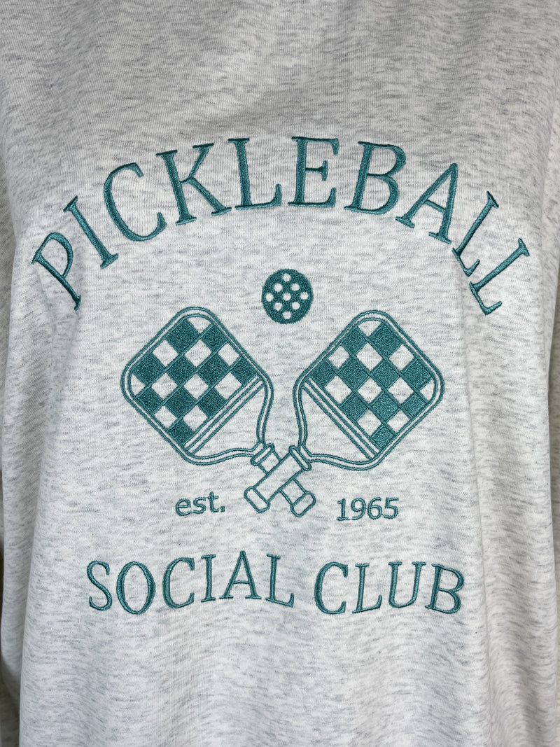 Hazel Pickleball Club Crew Neck in Grey