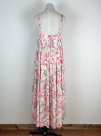 Katie Floral Dress in Olive/Pink