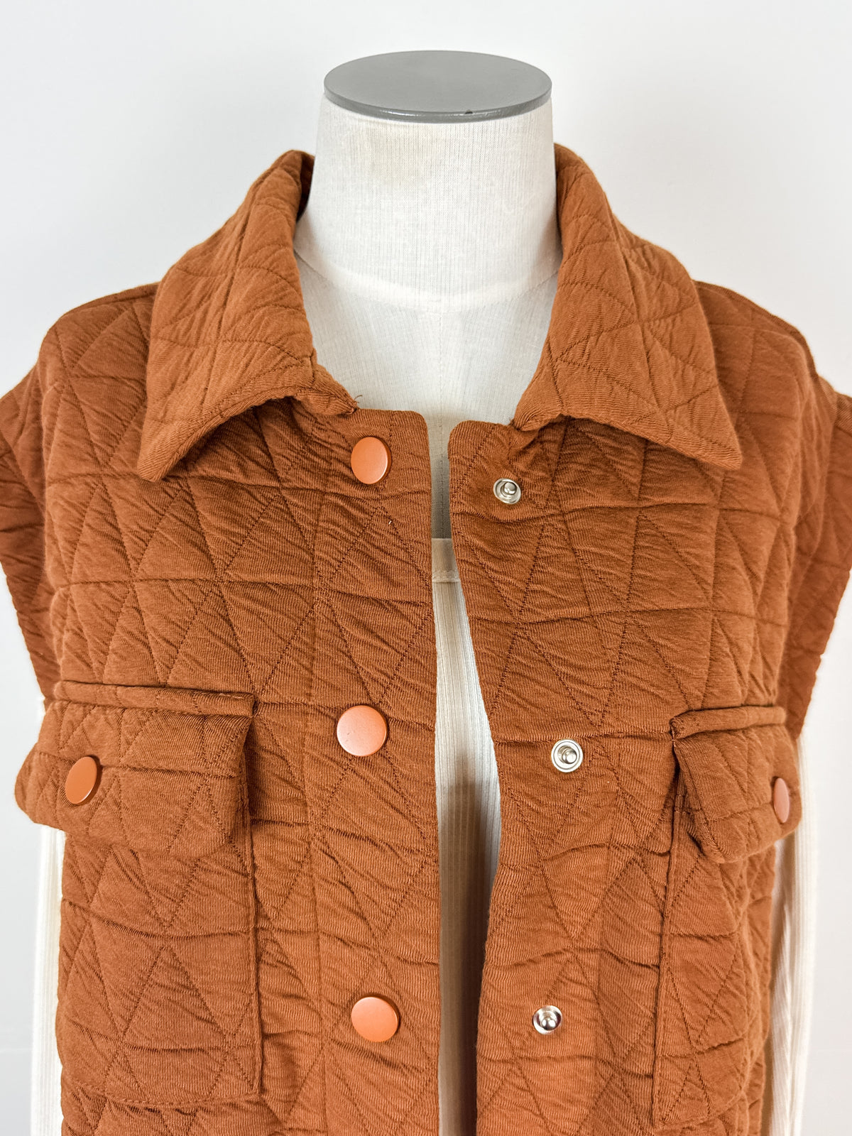 Tori Quilted Vest in Camel