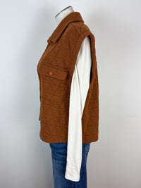 Tori Quilted Vest in Camel