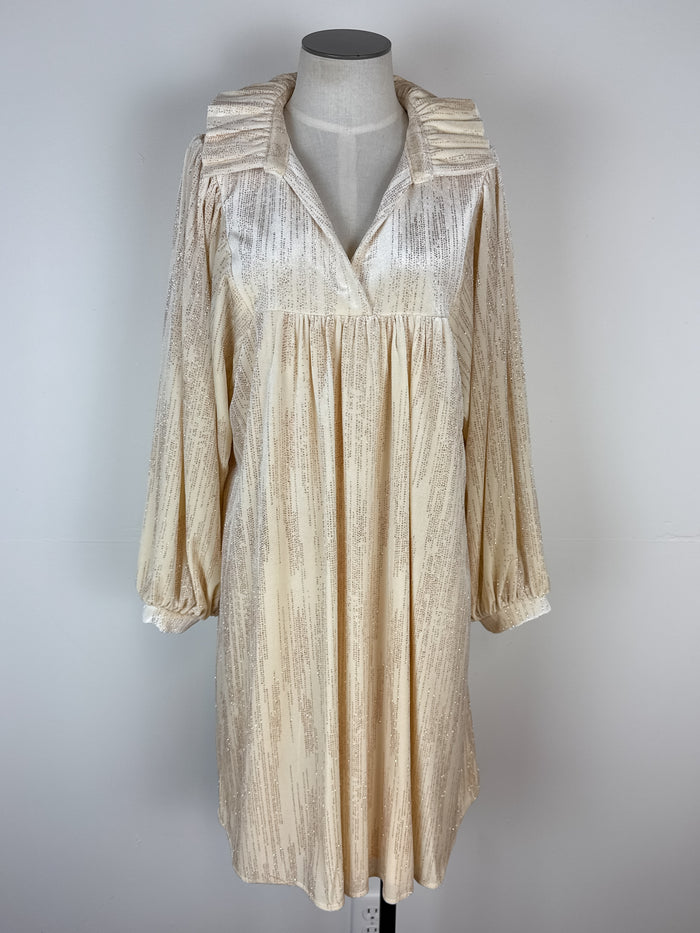 Savannah Shimmer Dress in Ivory Glitter