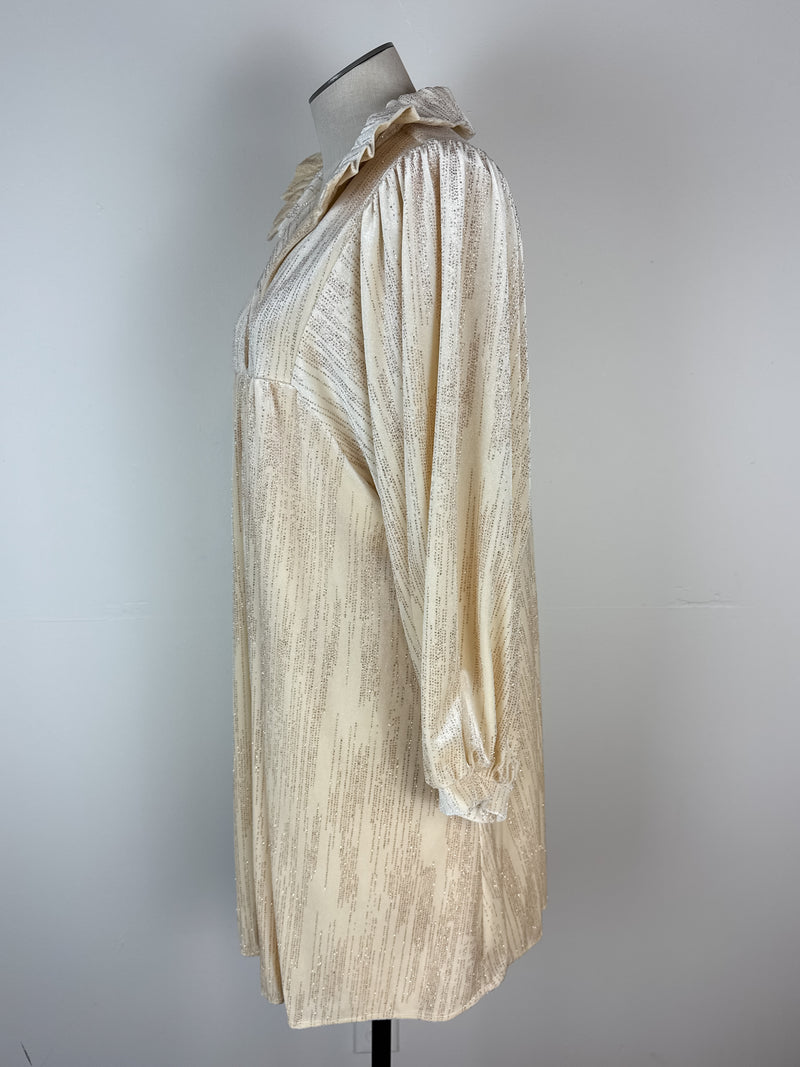 Savannah Shimmer Dress in Ivory Glitter