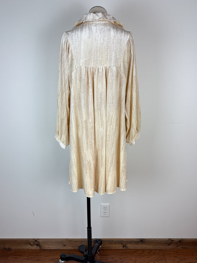 Savannah Shimmer Dress in Ivory Glitter