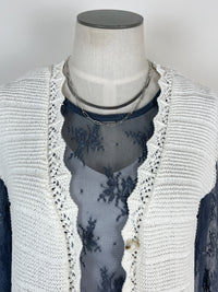 Willow Scalloped Sweater Vest in Off White