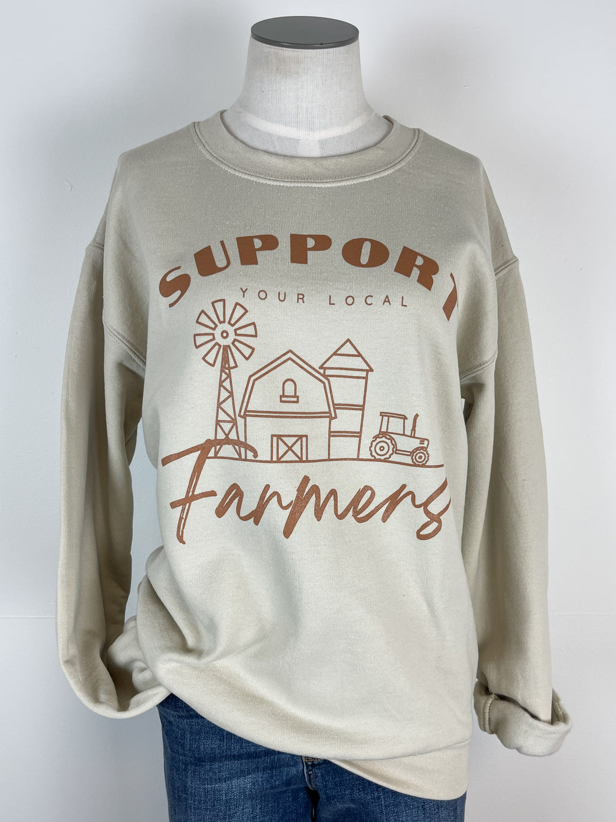 Support Your Local Farmers Sweatshirt in Sand