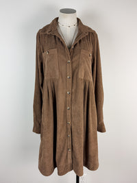 Lyla Corduroy Dress in Mocha