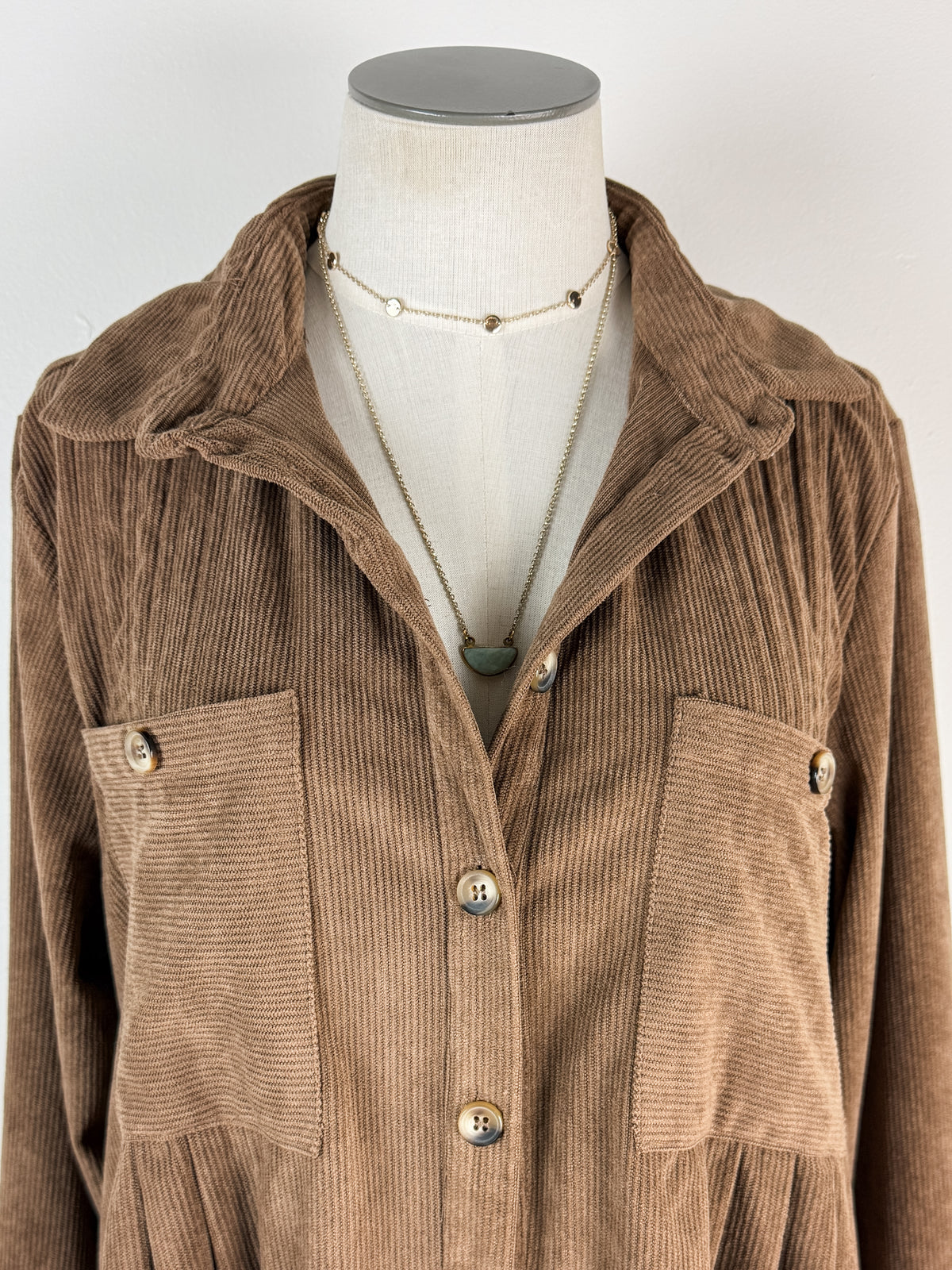 Lyla Corduroy Dress in Mocha