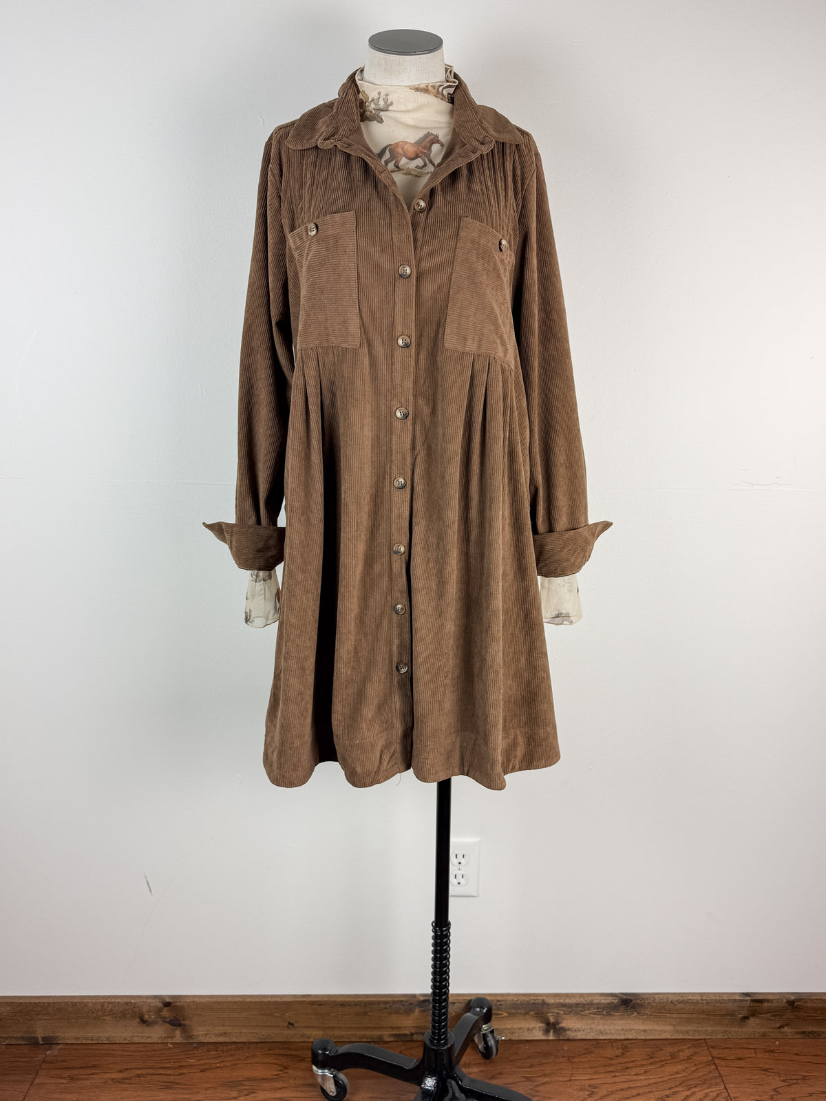 Lyla Corduroy Dress in Mocha