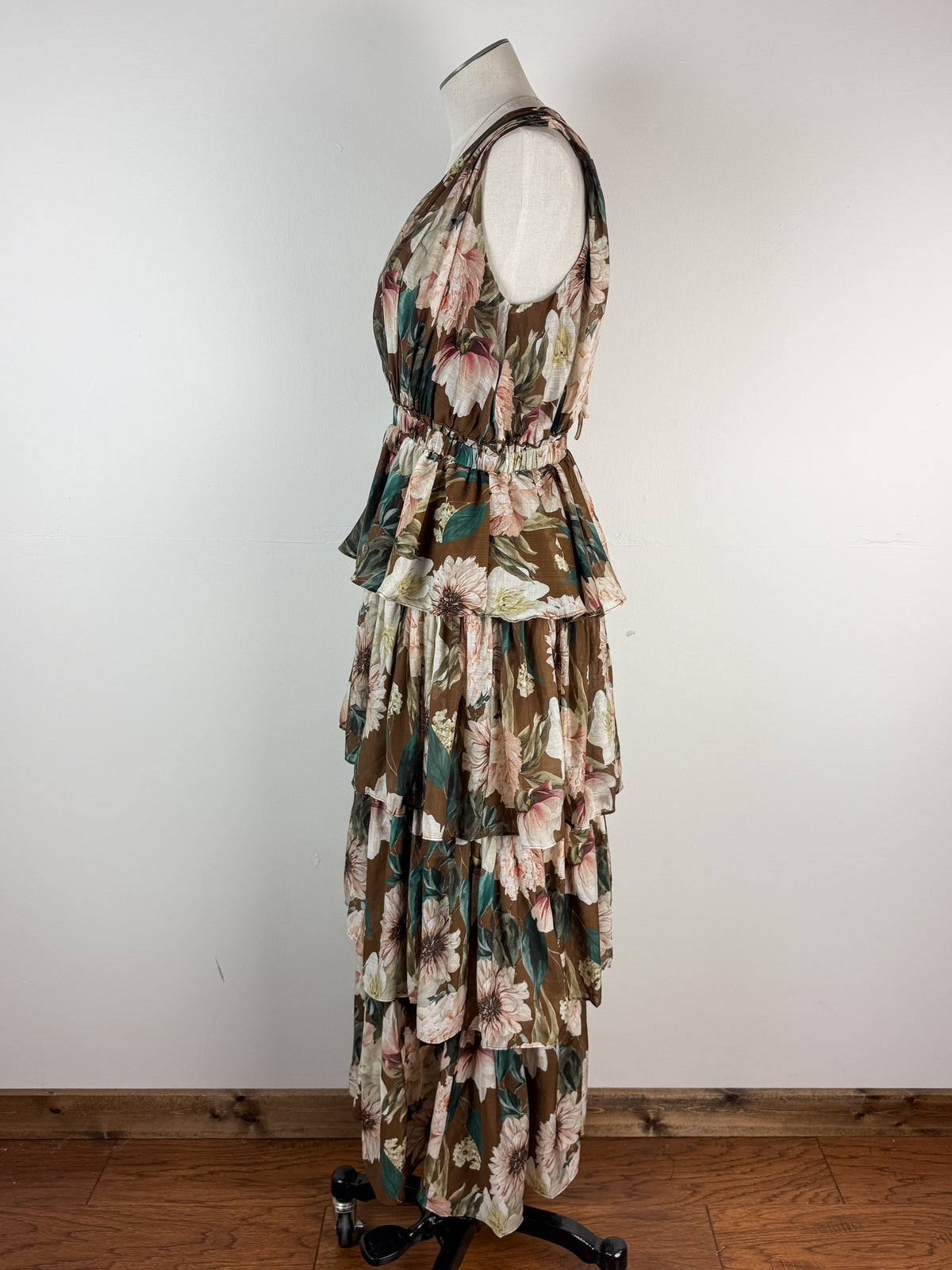 Eden Floral Dress in Brown Mix