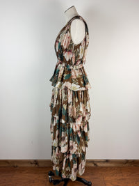 Eden Floral Dress in Brown Mix