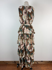 Eden Floral Dress in Brown Mix