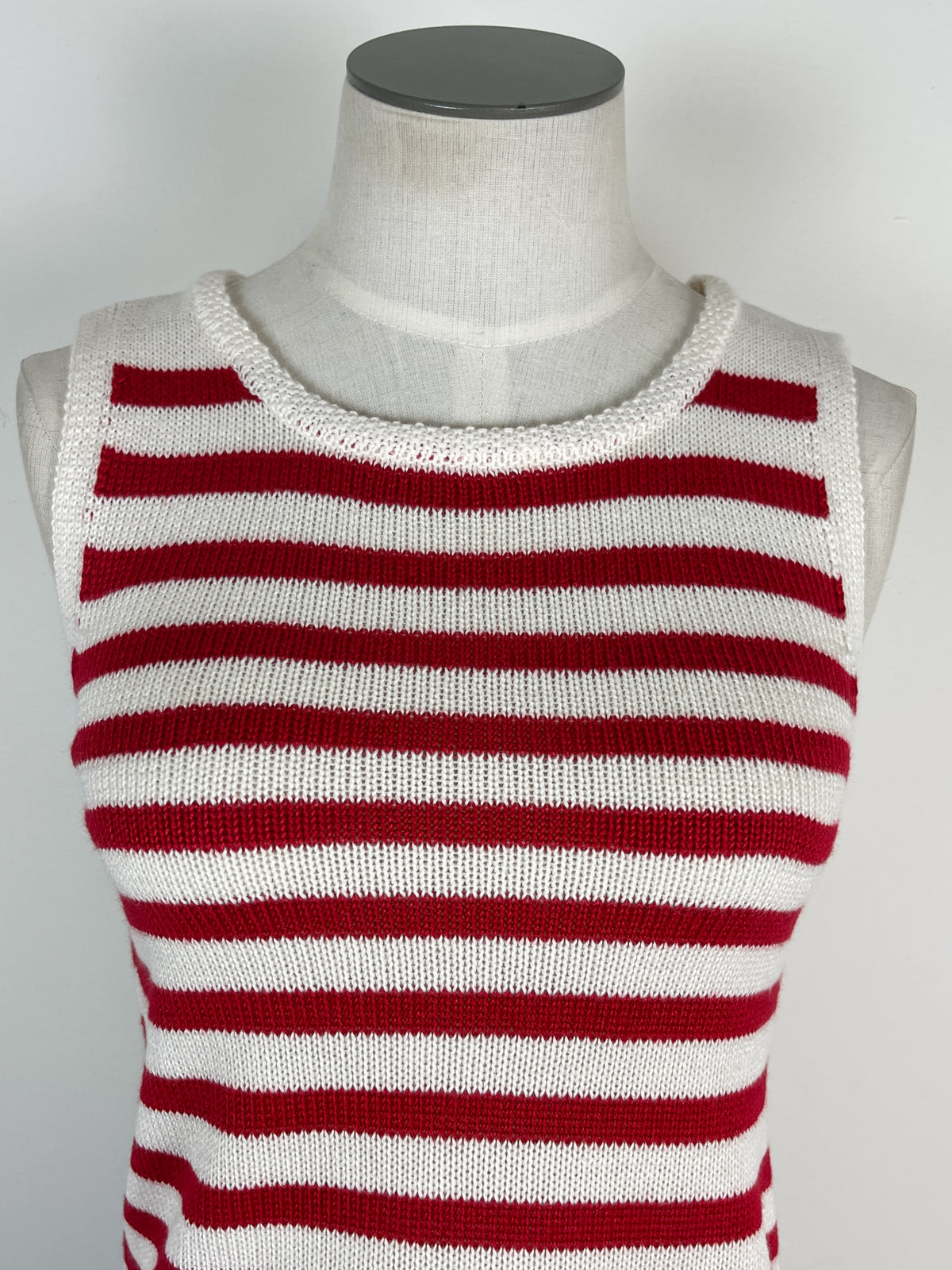 Brynn Striped Knit Tank in Red