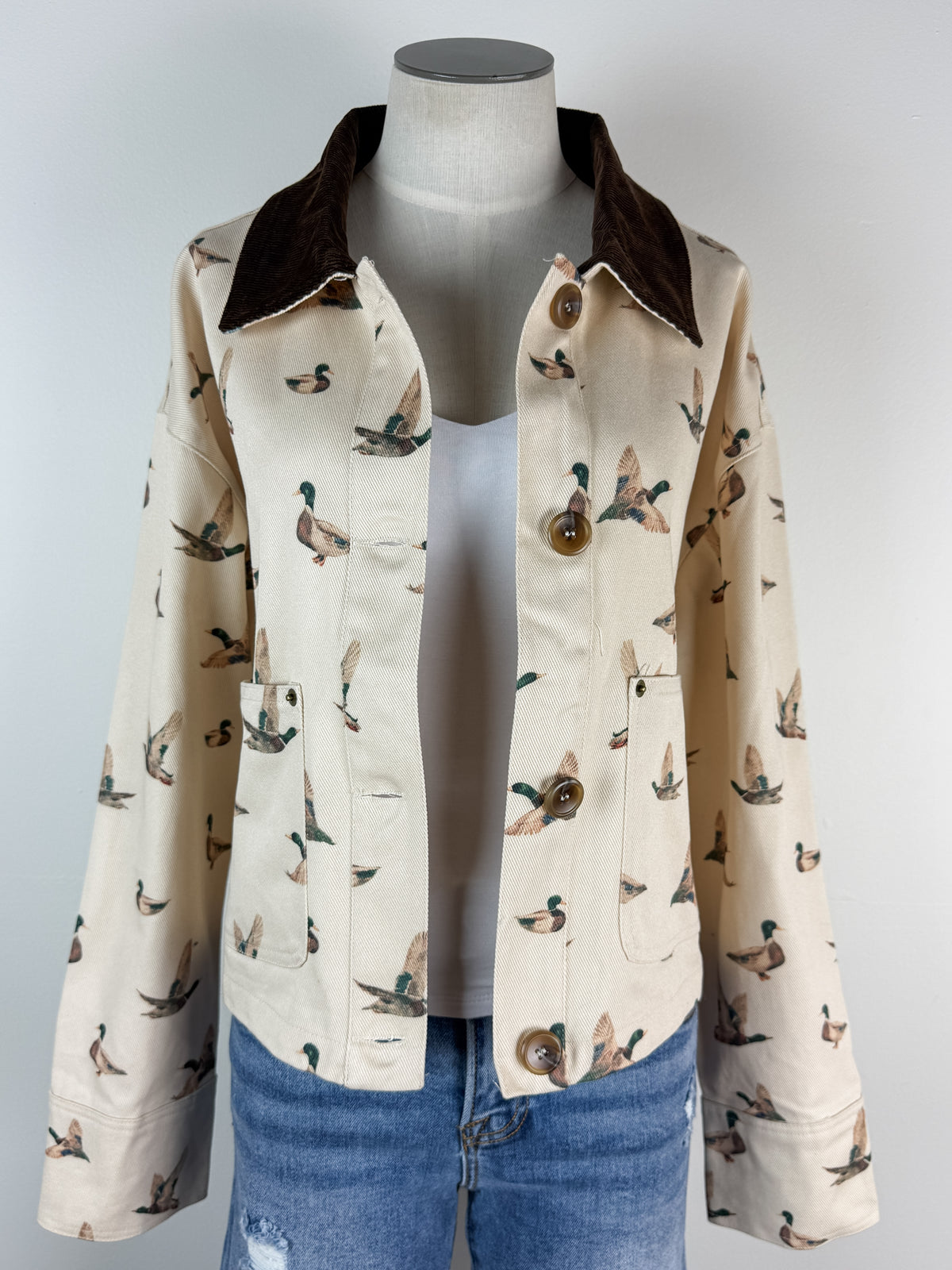 Iris Mallard Jacket in Taupe