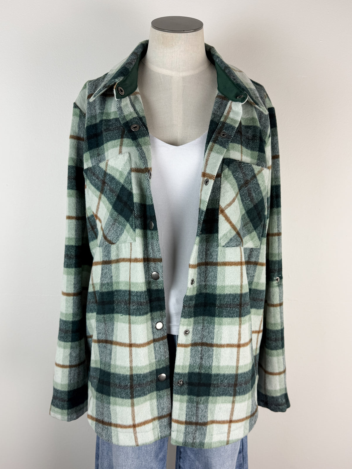 Kali Plaid Jacket in Emerald Mix