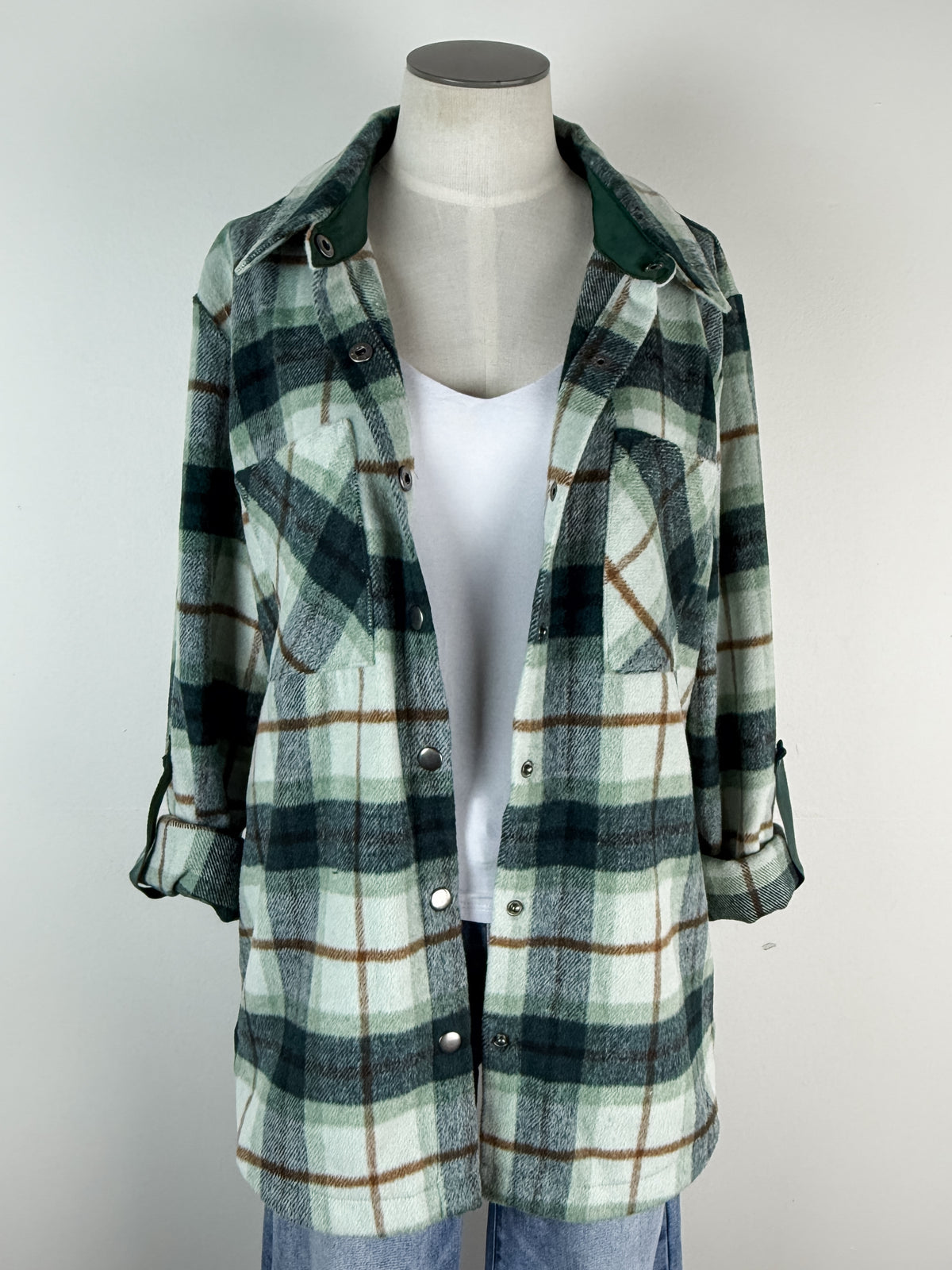 Kali Plaid Jacket in Emerald Mix