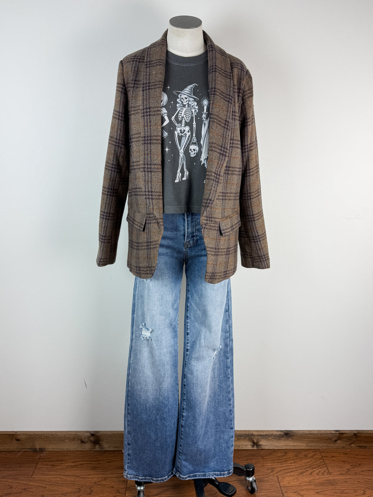 Raya Plaid Blazer in Brown Mix