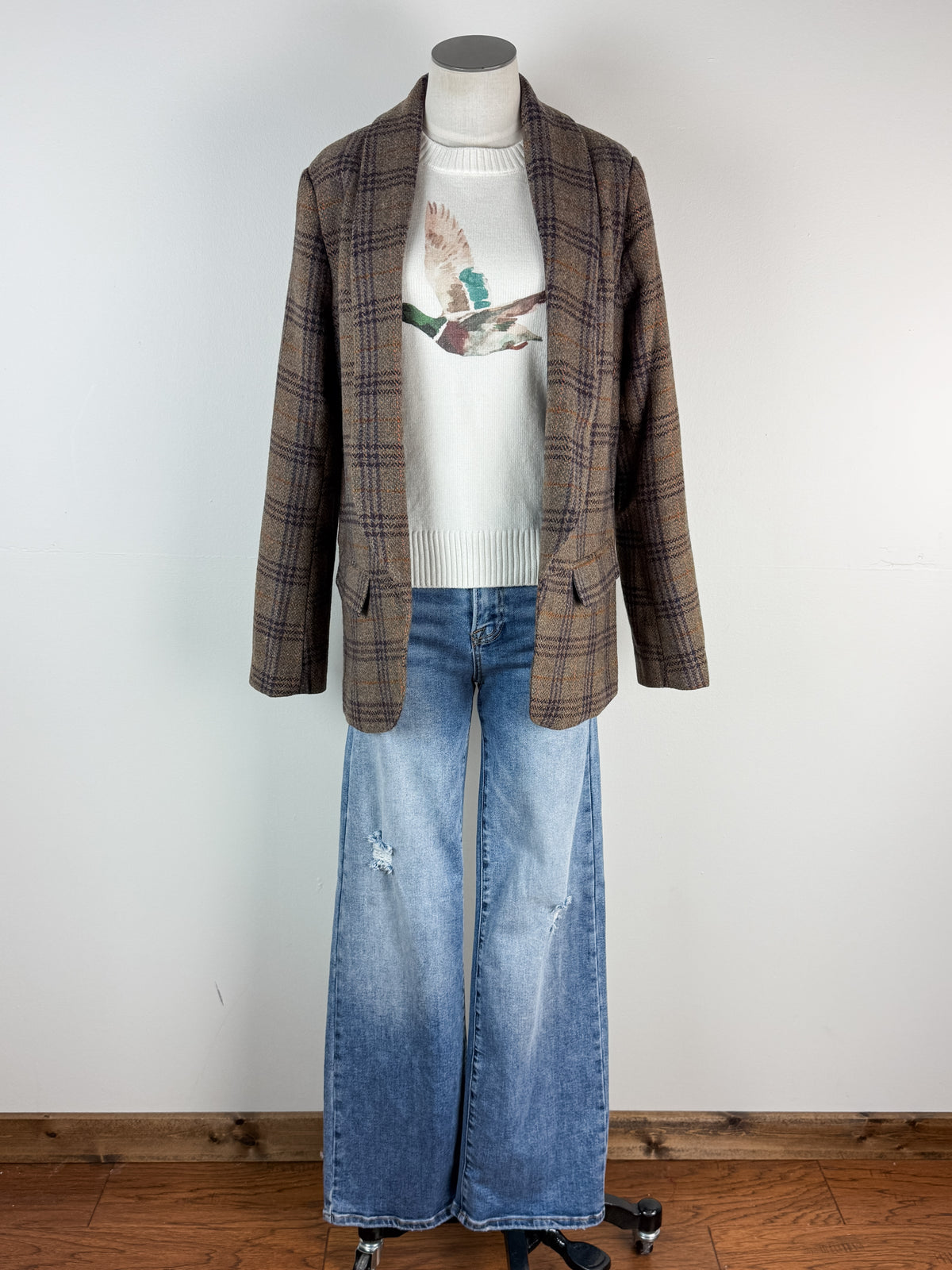 Raya Plaid Blazer in Brown Mix