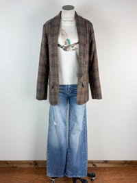 Raya Plaid Blazer in Brown Mix
