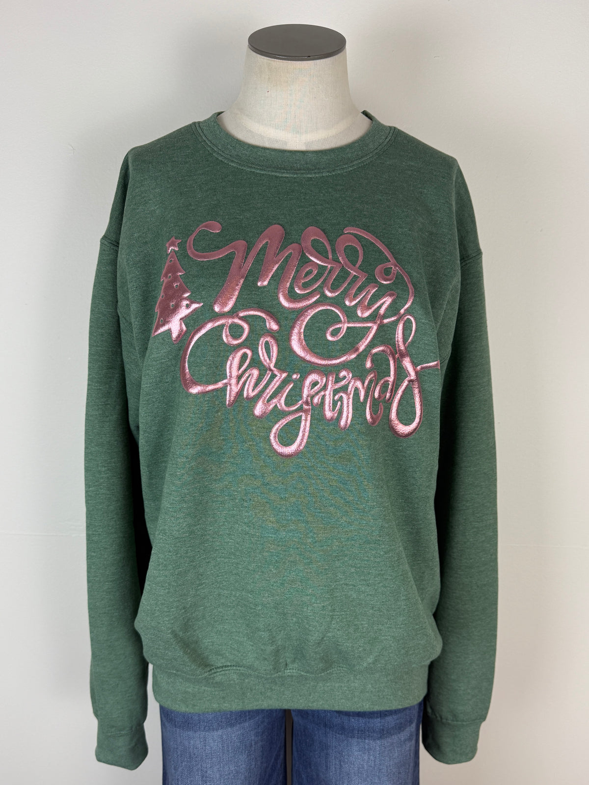 Merry Christmas Puff Print Sweatshirt