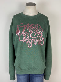 Merry Christmas Puff Print Sweatshirt