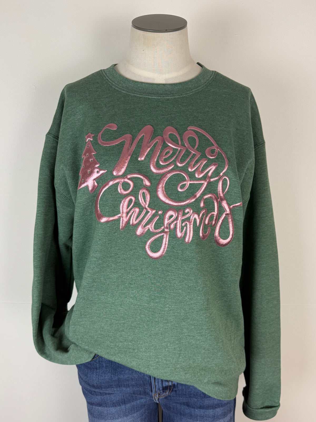 Merry Christmas Puff Print Sweatshirt