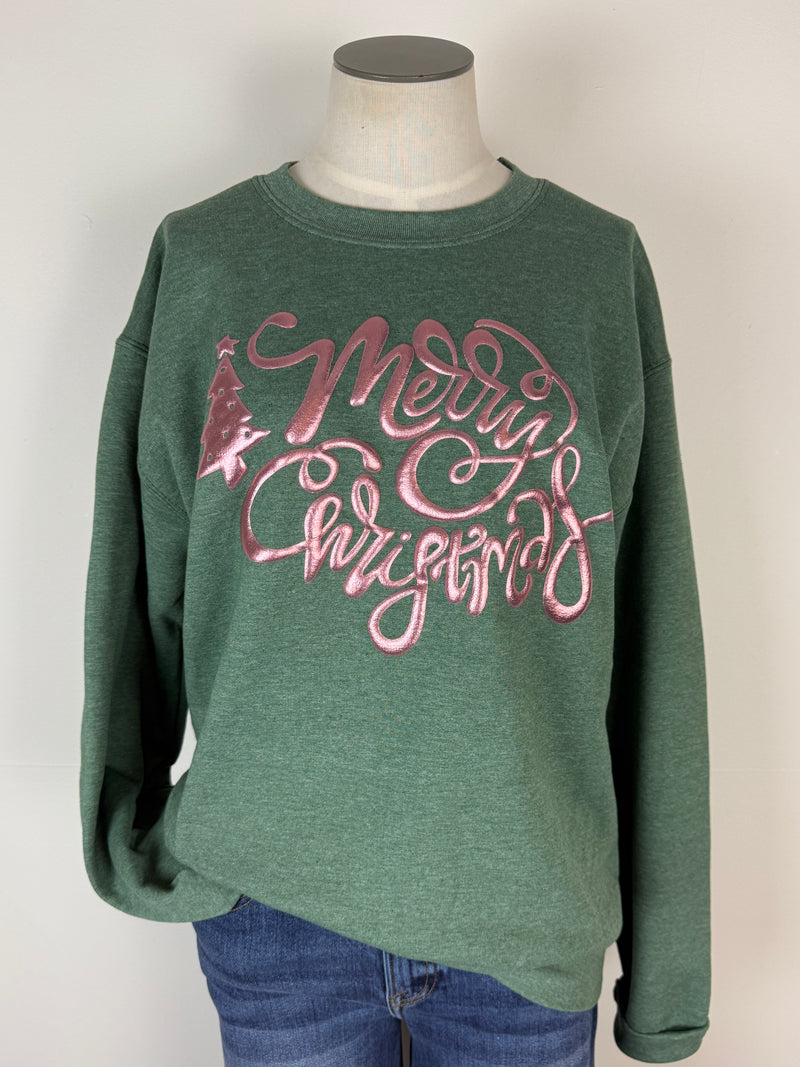 Merry Christmas Puff Print Sweatshirt