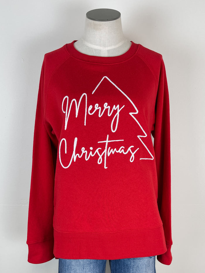 Merry Christmas Crew Neck in Red