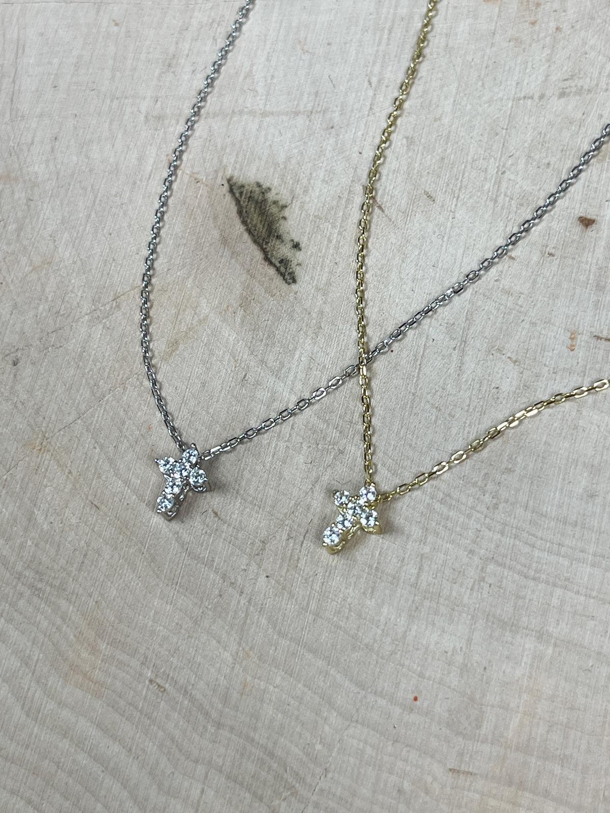 Be-Je Designs Dainty Pave Cross Necklace