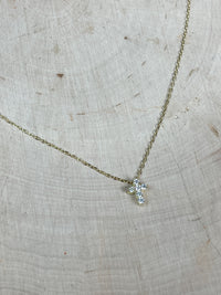 Be-Je Designs Dainty Pave Cross Necklace