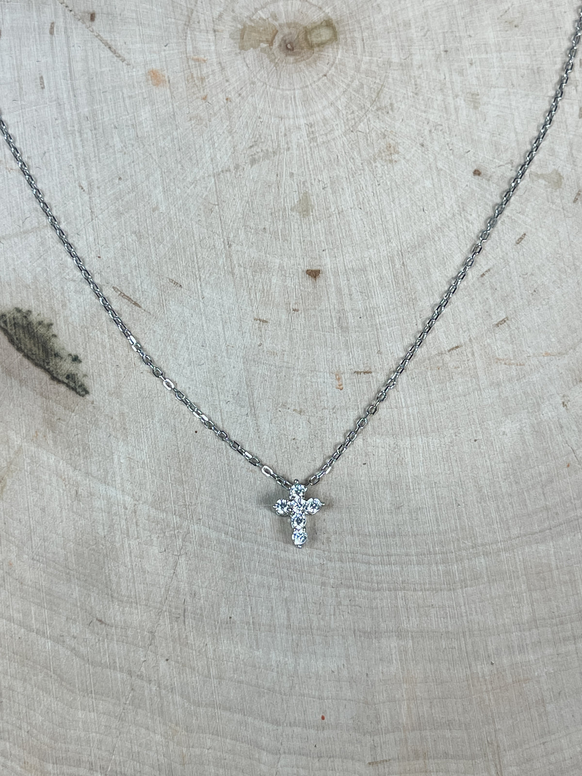 Be-Je Designs Dainty Pave Cross Necklace