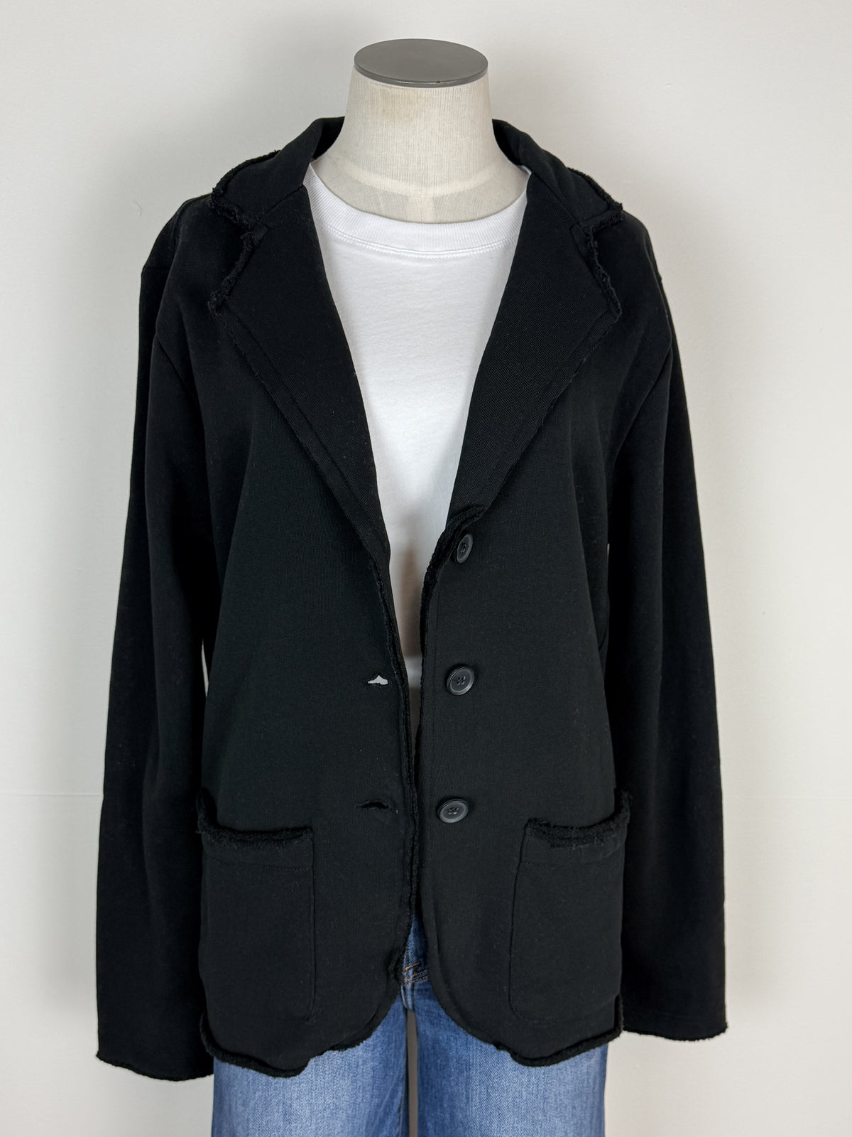 Hannah Raw Edge Blazer in Black